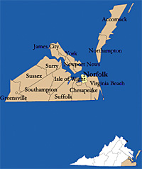 Hampton Roads District map