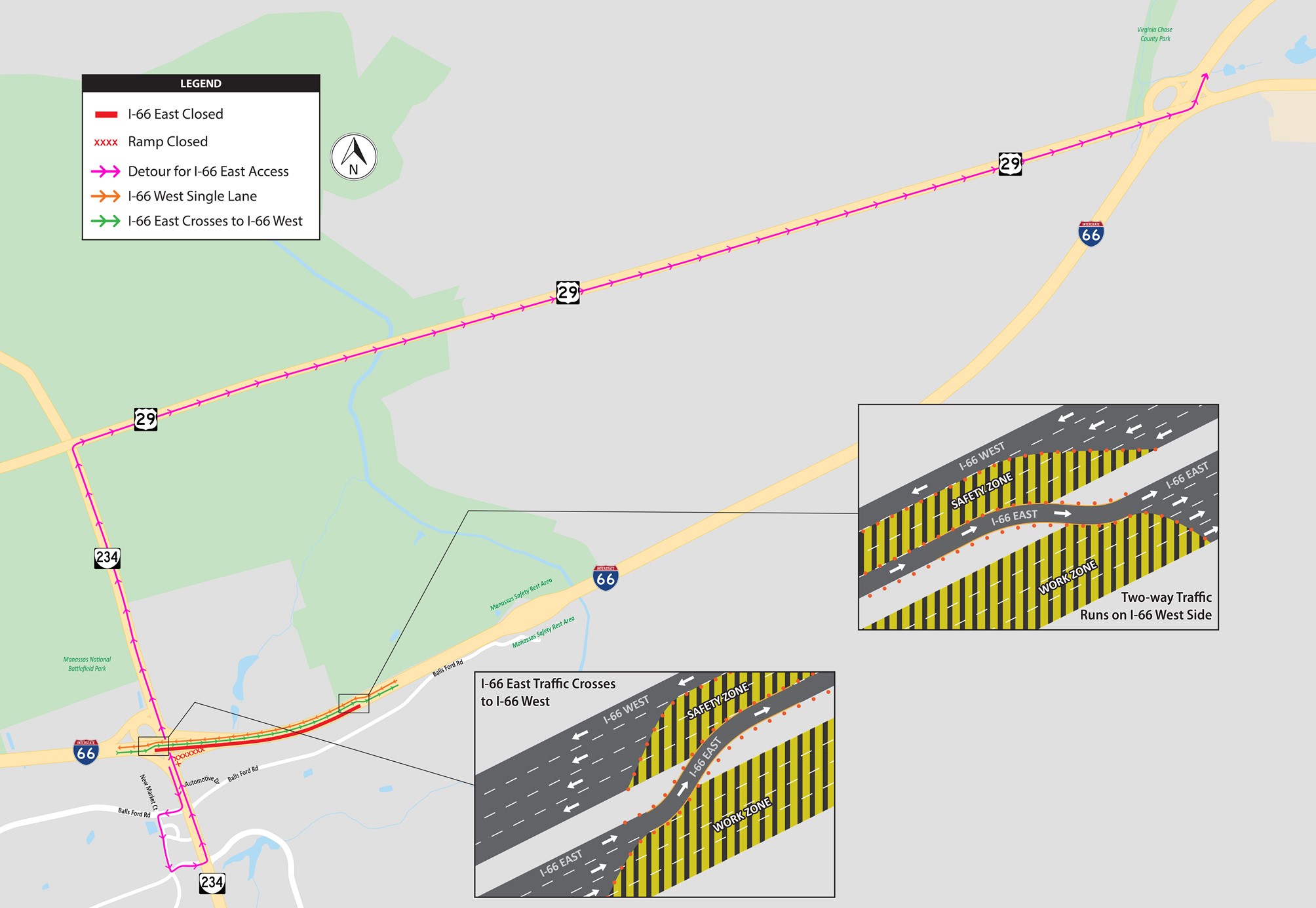 I-66 East Closed at VA-234