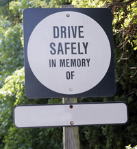 Roadsign memorial sign